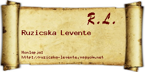 Ruzicska Levente névjegykártya